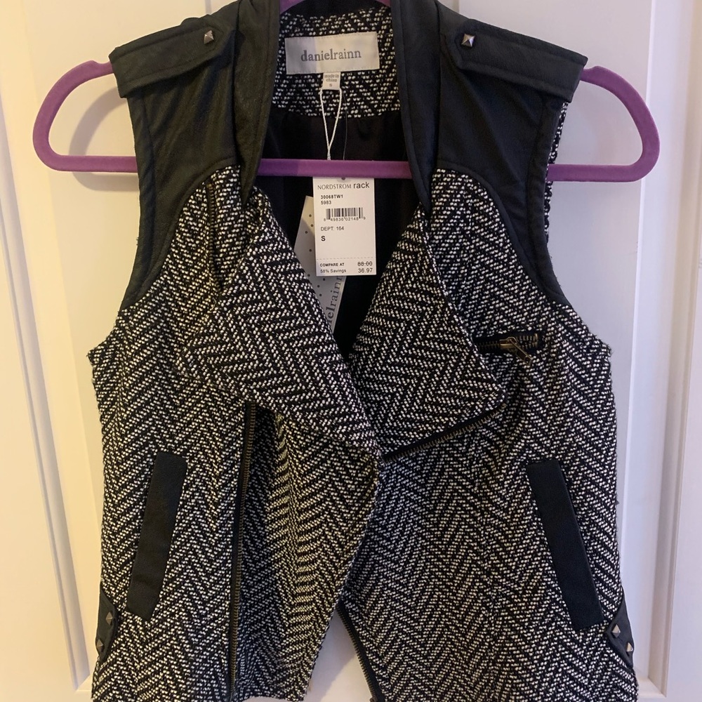 Black and white vest